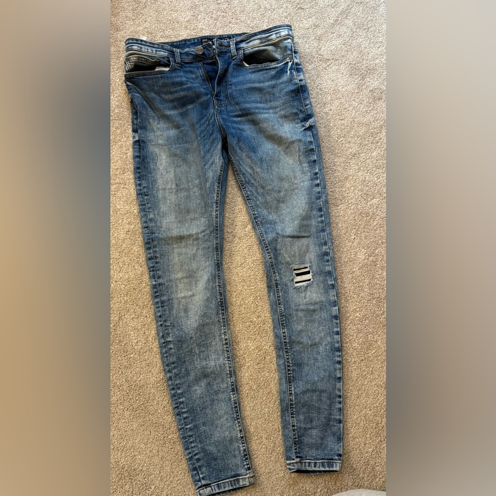 Men's Blue Distressed Jeans